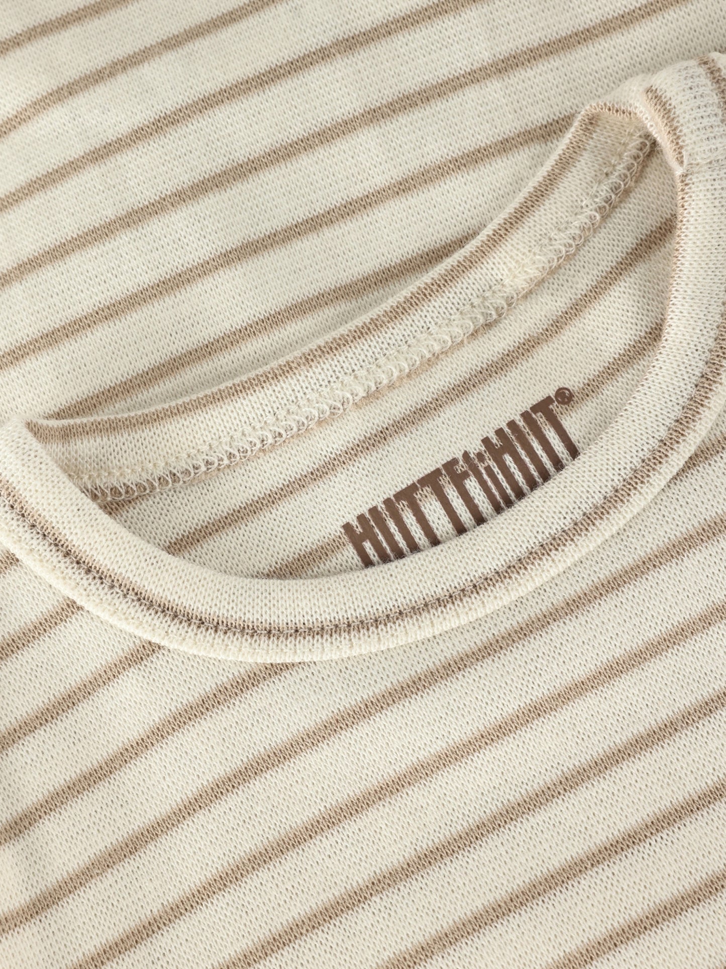 Long-sleeved romper - Organic cotton - Body LS YD Stripe - White Pepper - Huttelihut