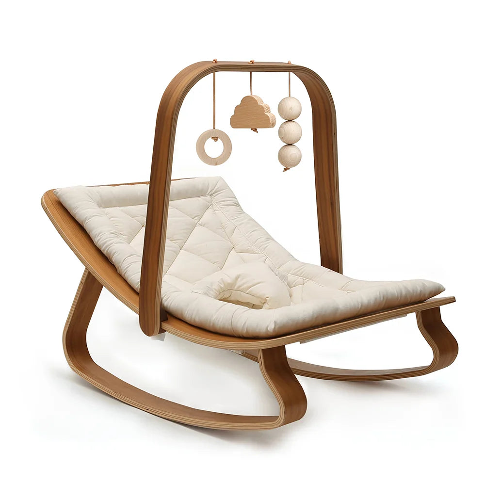 LEVO Awakening Arch - Hölzerner Spielbogen - Baby-Fitnessstudio für den LEVO Rocker - Charlie Crane