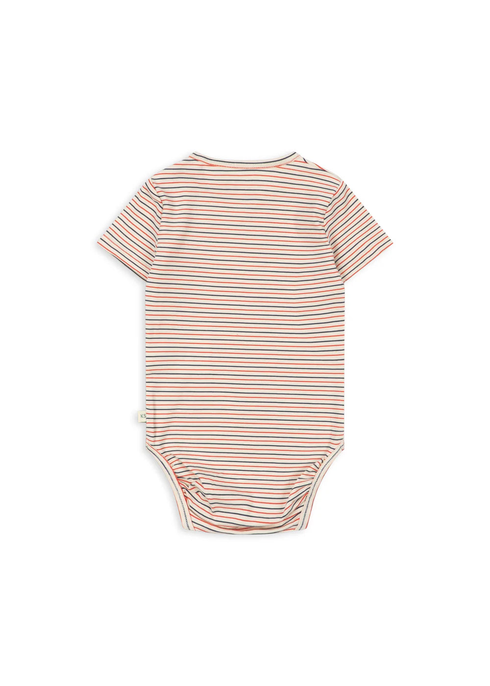 Basic Korte Mouw Rompertje - Stripe Tricolore - Biologisch Katoen - GOTS - Konges Sløjd