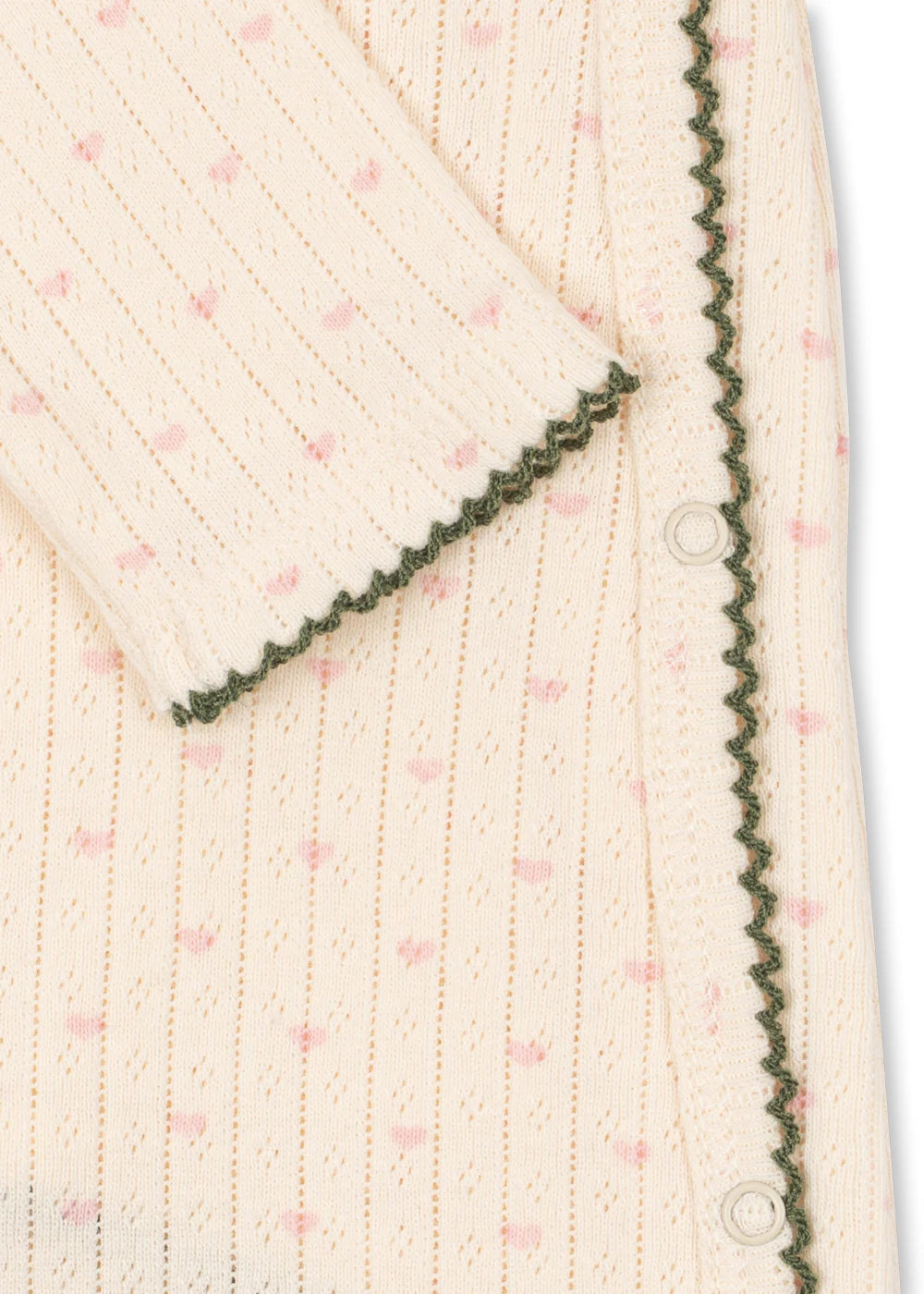 Minnie Newborn Onesie - Overslag Boxpakje met Ajourpatroon - Biologisch Katoen - GOTS - Konges Sløjd