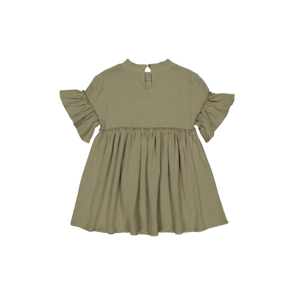 Kleid kurze Ärmel - Musselin-Baumwolle - Khakigrün - Levv Labels