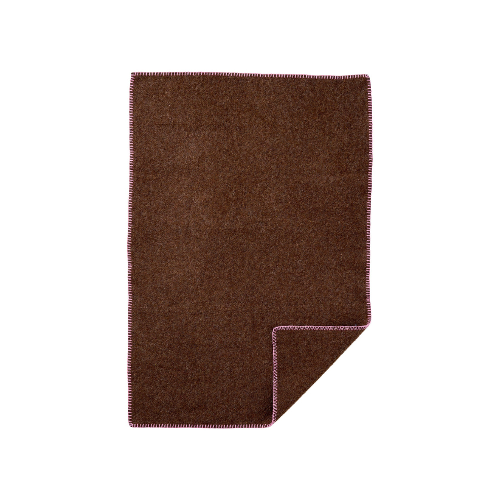 Kuschelige Babywiegedecke - Bio-Wolle - 65x90cm - Walnuss/Pink - Klippan