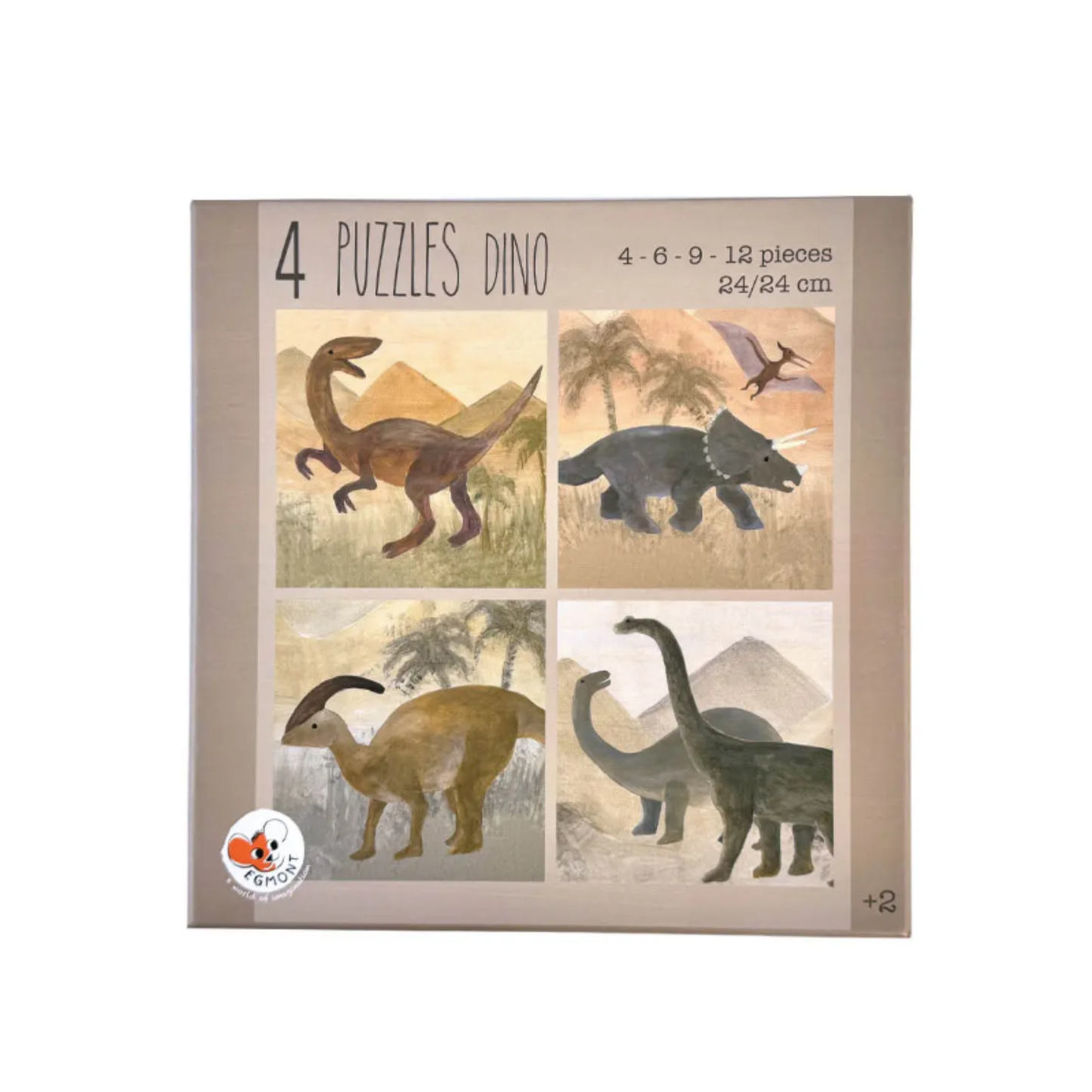 4 Puzzles Dino - 2+ Jahre - FSC-Karton - Egmont Toys