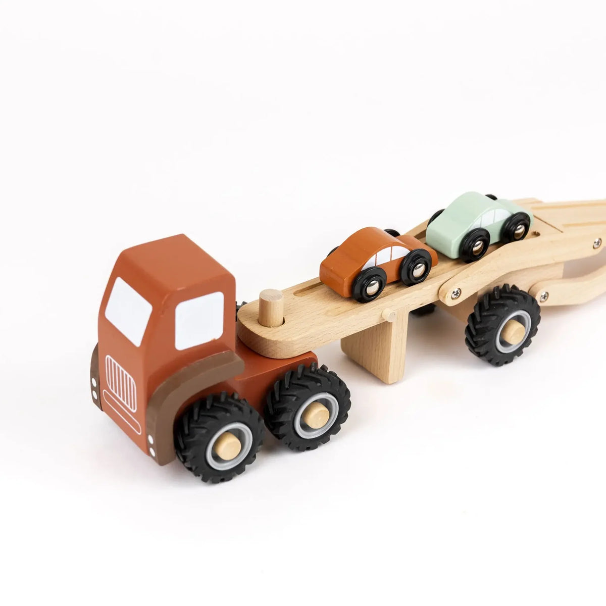 Houten Autotransporter – Houten vrachtwagen met 4 auto's – Egmont Toys