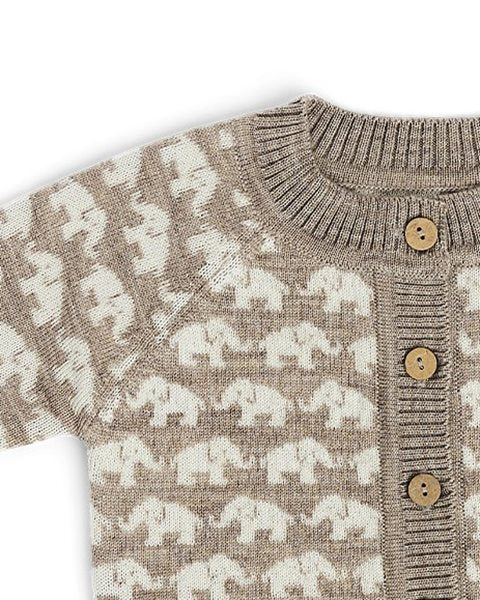 Vestje Olifantjes - Merino wol - Bruin - Smallstuff - productfoto