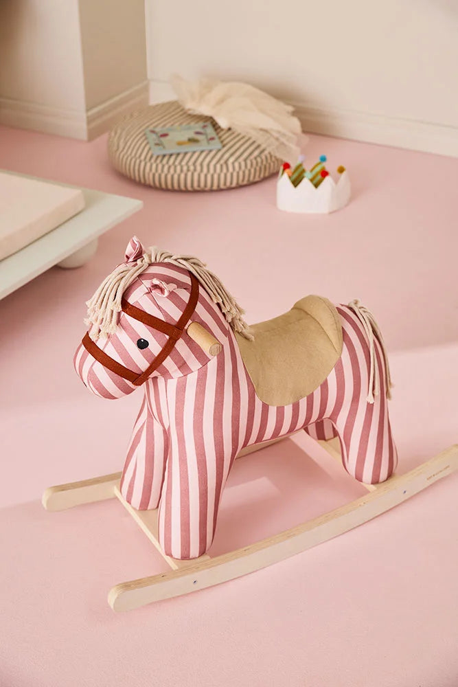 Hobbelpaard Mila – Clay Pink Stripe – FSC-gecertificeerd hout - Kid's Concept