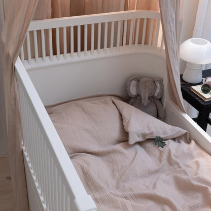 Mousseline beddengoed baby - Dekbedovertrek - 100x70 & 40x45 - Seabreeze beige