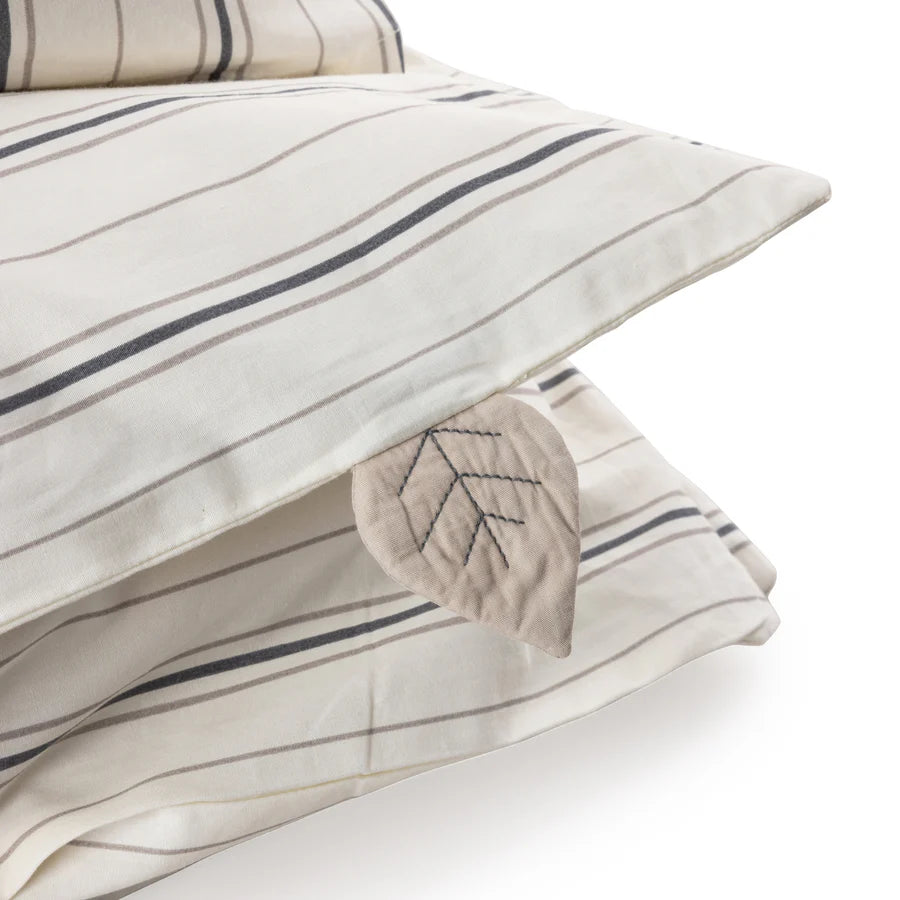 Dekbedovertrek - Percale Junior Bed linen (DK size) - 100x140cm & 40x45cm - Cream Stripe