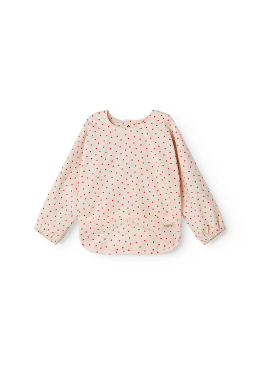 Lätzchen mit langen Ärmeln - Apron LS - Baumwolle - Happy Hearts/Herzen - MarMar Copenhagen