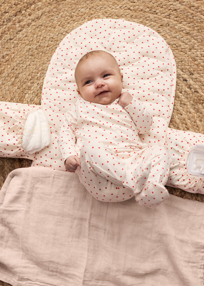 Wickelunterlage - Bio-Baumwolle - Happy Hearts - MarMar Copenhagen