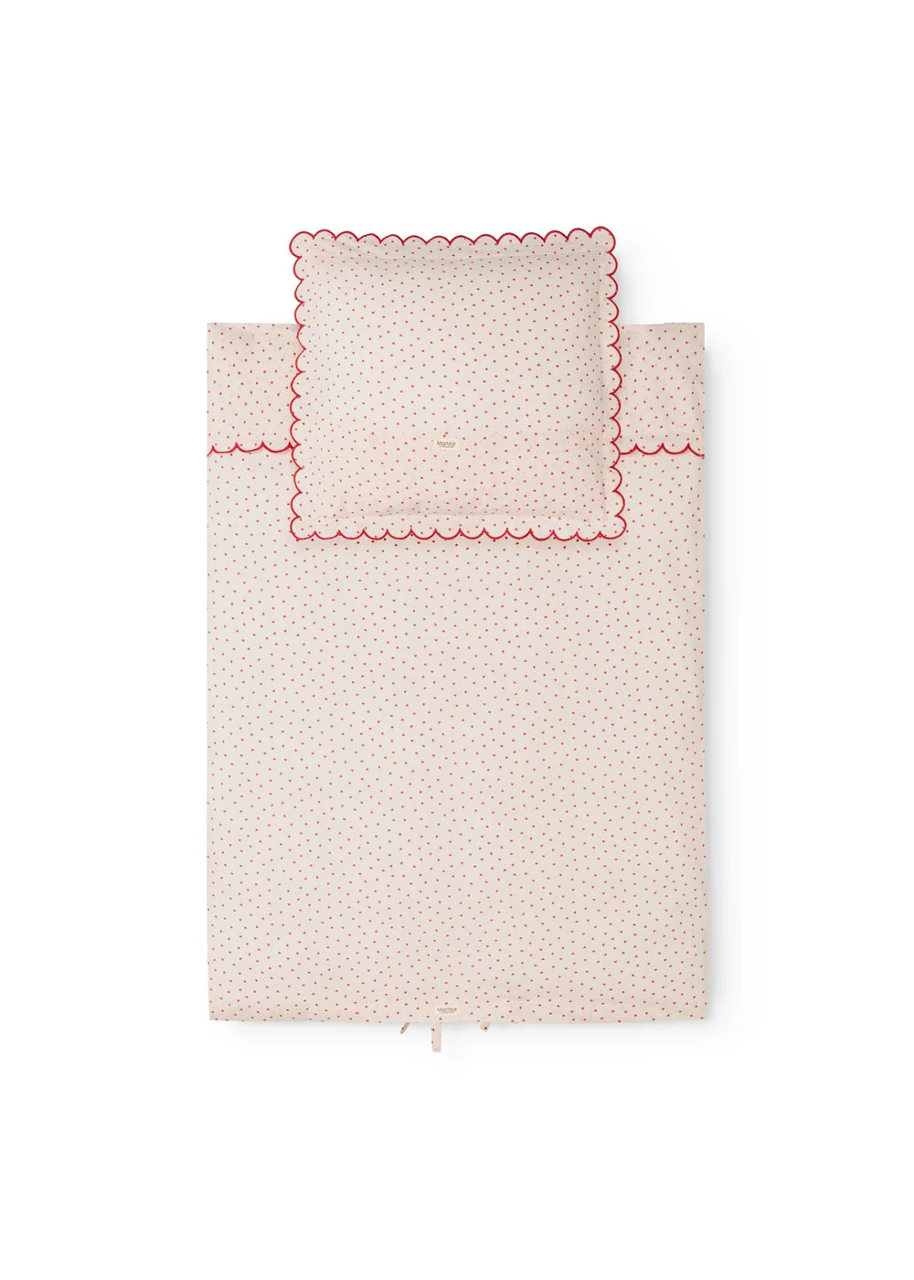 Bed Linen – Scallop Junior Happy Hearts – En coton biologique – Housse de couette junior avec bord ondulé festonné – 100 × 140 cm – MarMar Copenhagen