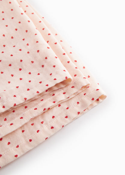 Swaddle – Hydrophiles Tuch – 110x110 cm – Bio-Baumwollmusselin – Bonded Musselin Druck – Happy Hearts/Herzen – MarMar Copenhagen
