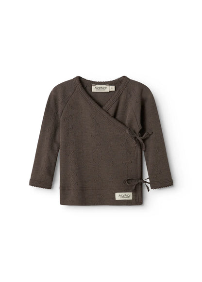 Overslag vestje - Tut Wrap LS Wool Pointelle - 100% merinowol - MarMar Copenhagen