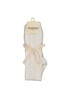 Knee Socks Pointelle – Gentle White – Katoenen kinderkniekousen met ajourpatroon – MarMar Copenhagen