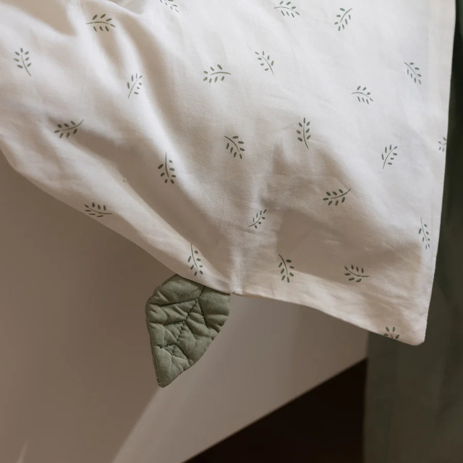 Dekbedovertrek Baby - 100x70 & 40x45 - Biologisch Katoen - Sephora Leaves