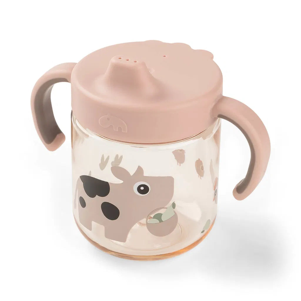 Lernbecher - Schnabeltasse mit 2 Griffen - Tiny Farm - Puder - Done by Deer