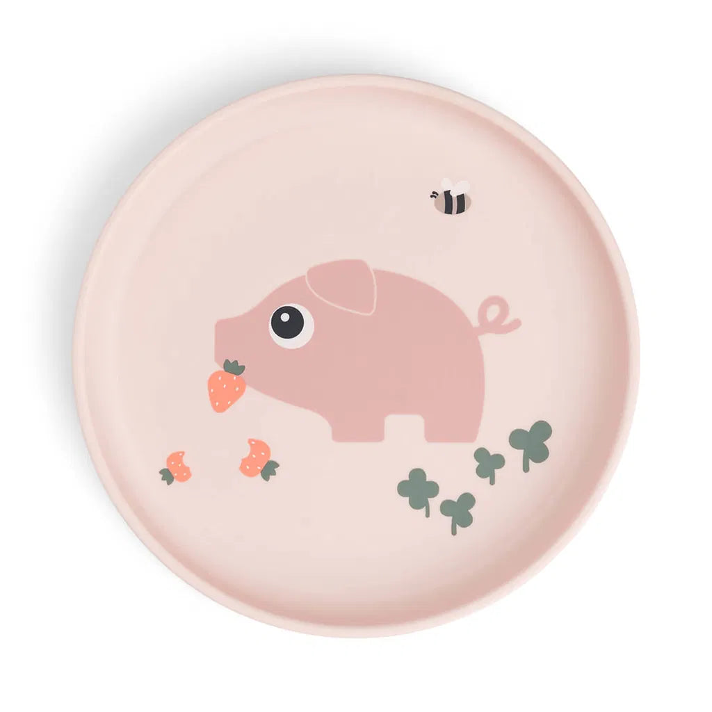 Antirutsch-Teller - Foodie Teller - Tiny Farm - Powder - Done by Deer