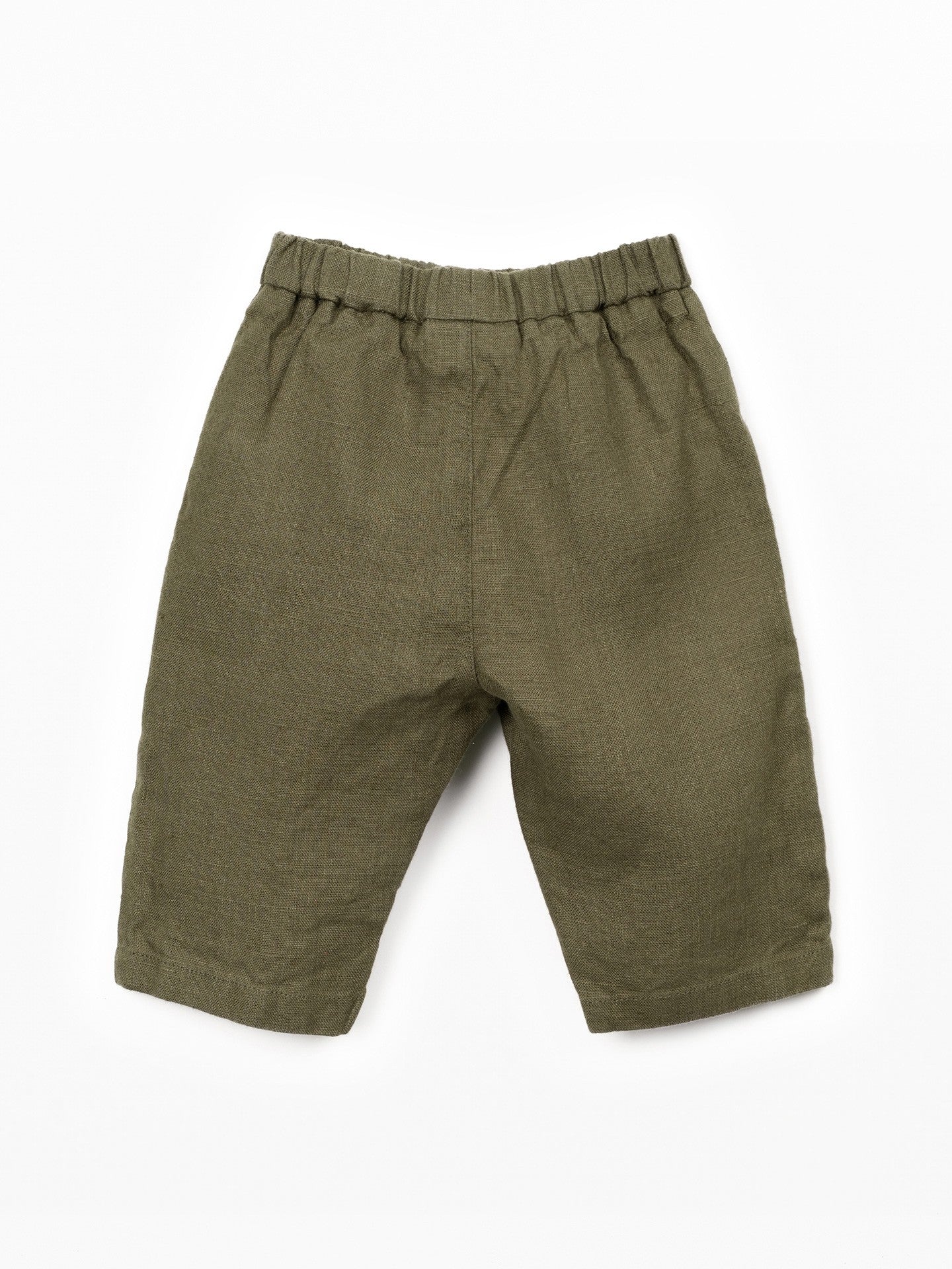 Linnen broek met elastische taille - 100% linnen - Play Up - achterkant