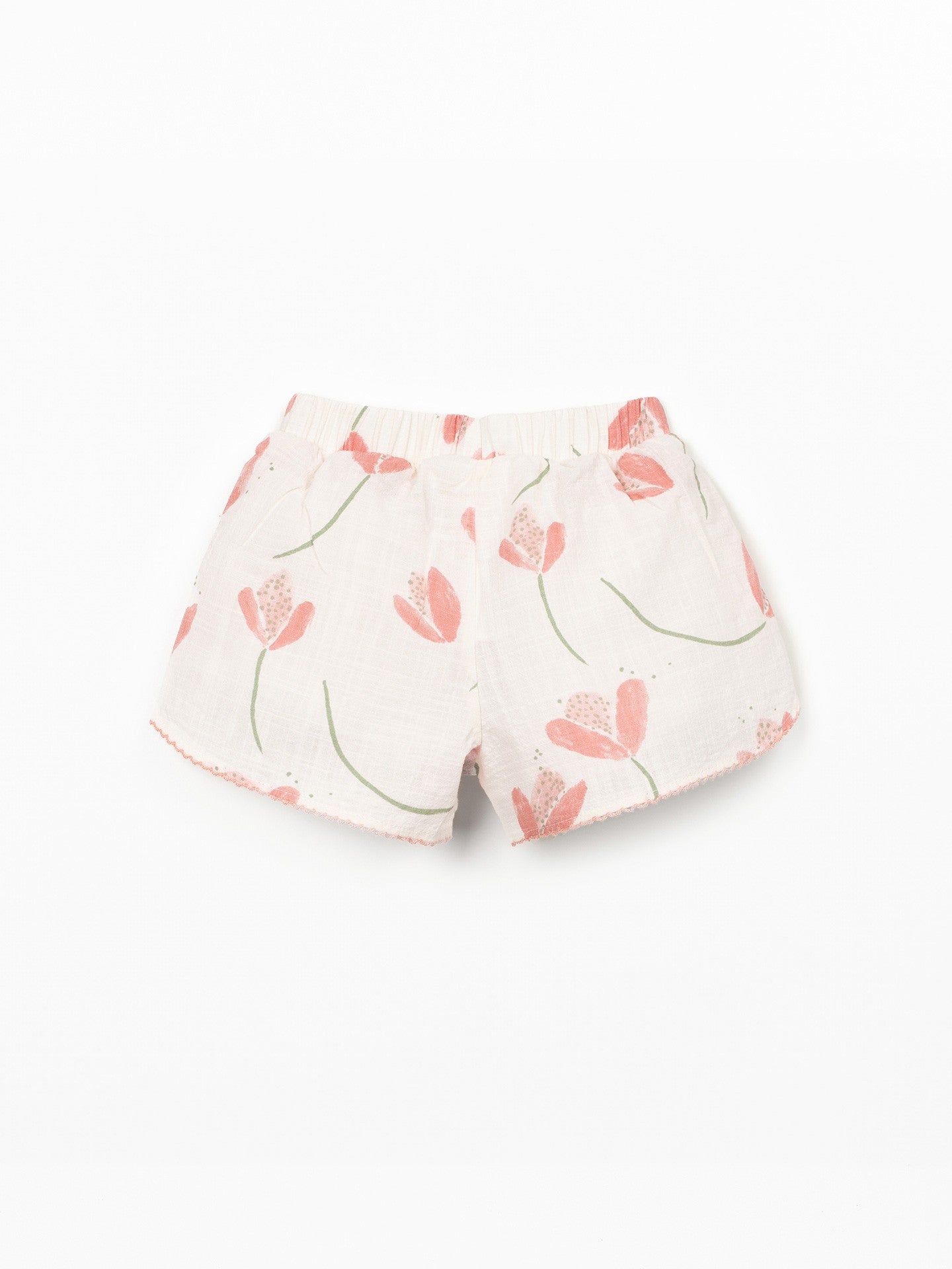 Short met tulpenprint - Raw - 100% biologisch katoen - Play Up - achterkant