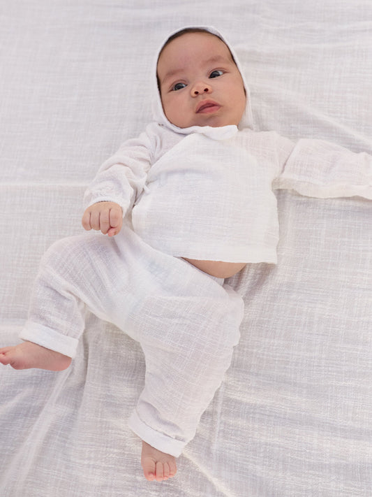 Wikkelblouse mousseline - Wit - 100% biologisch katoen - Play Up