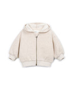 Fleece-Weste mit Kapuze - Baumwollmix - Sketches/Beige - Play Up