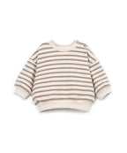 Striped Jersey Sweater - Drawing/Brown - Katoen & gerecycled katoen - Play Up