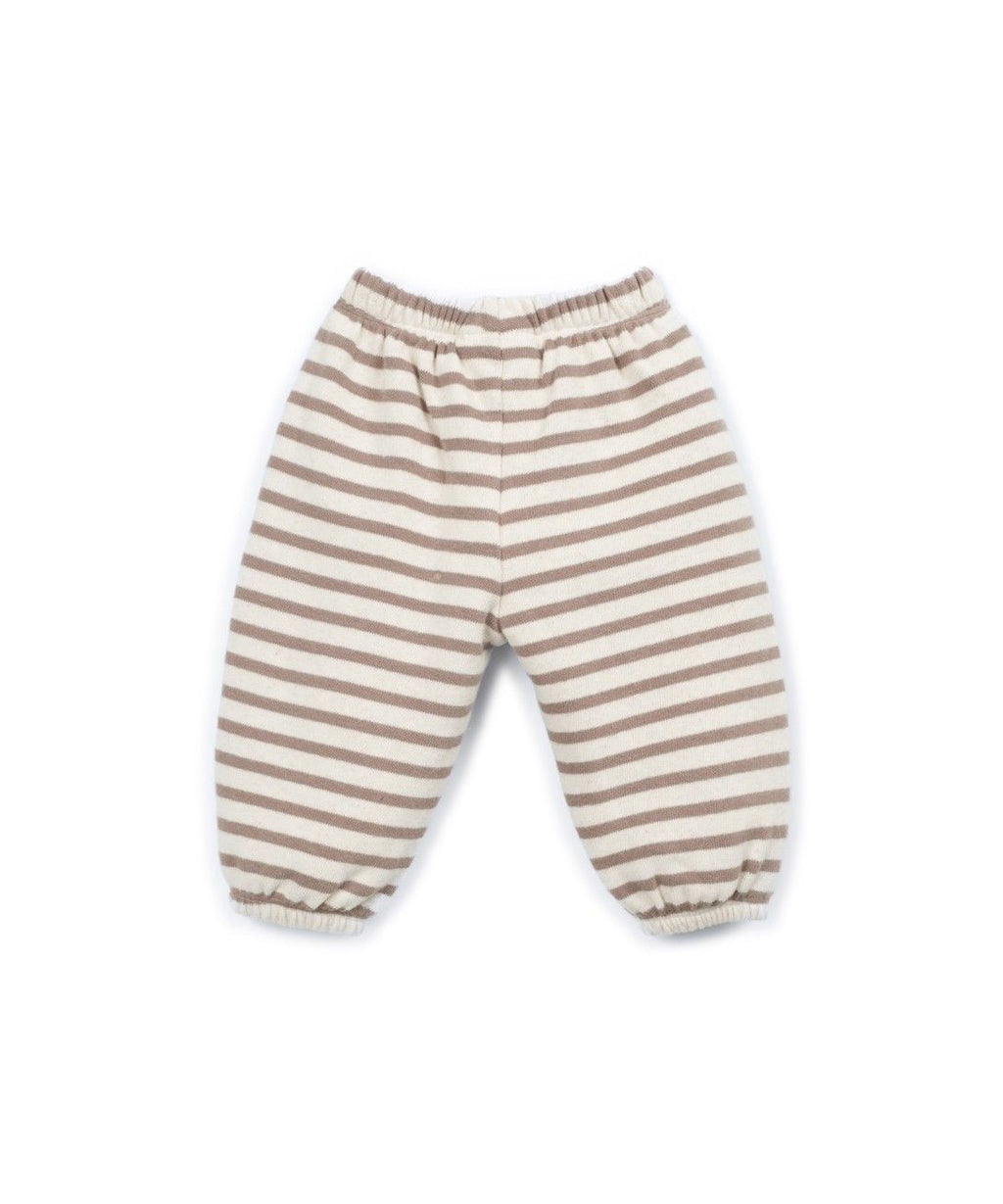 Gestreepte broek - Drawing/Bruin - Katoen & gerecycled katoen - Play Up