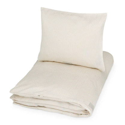 CamCam Copenhagen - Bettwäscheset Junior 100x140cm - Classic Stripes Camel - Bettbezug - 100% Bio-Baumwolle