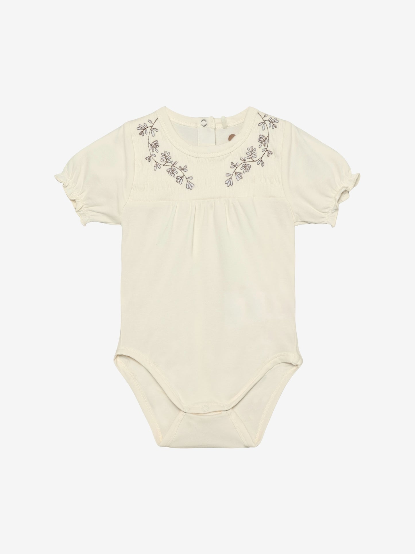 Romper korte mouw - Katoen - Eggnog - Body SS Embroidery - En Fant
