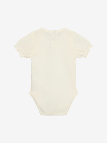 Romper korte mouw - Katoen - Eggnog - Body SS Embroidery - En Fant