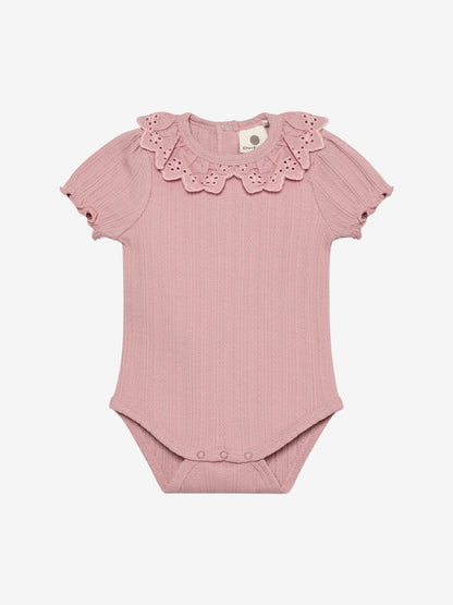 Pointelle romper met kraagje - Korte mouw - Katoen - Body LS Pointelle - En Fant
