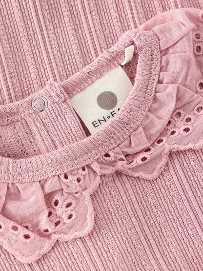 Pointelle romper met kraagje - Korte mouw - Katoen - Body LS Pointelle - En Fant
