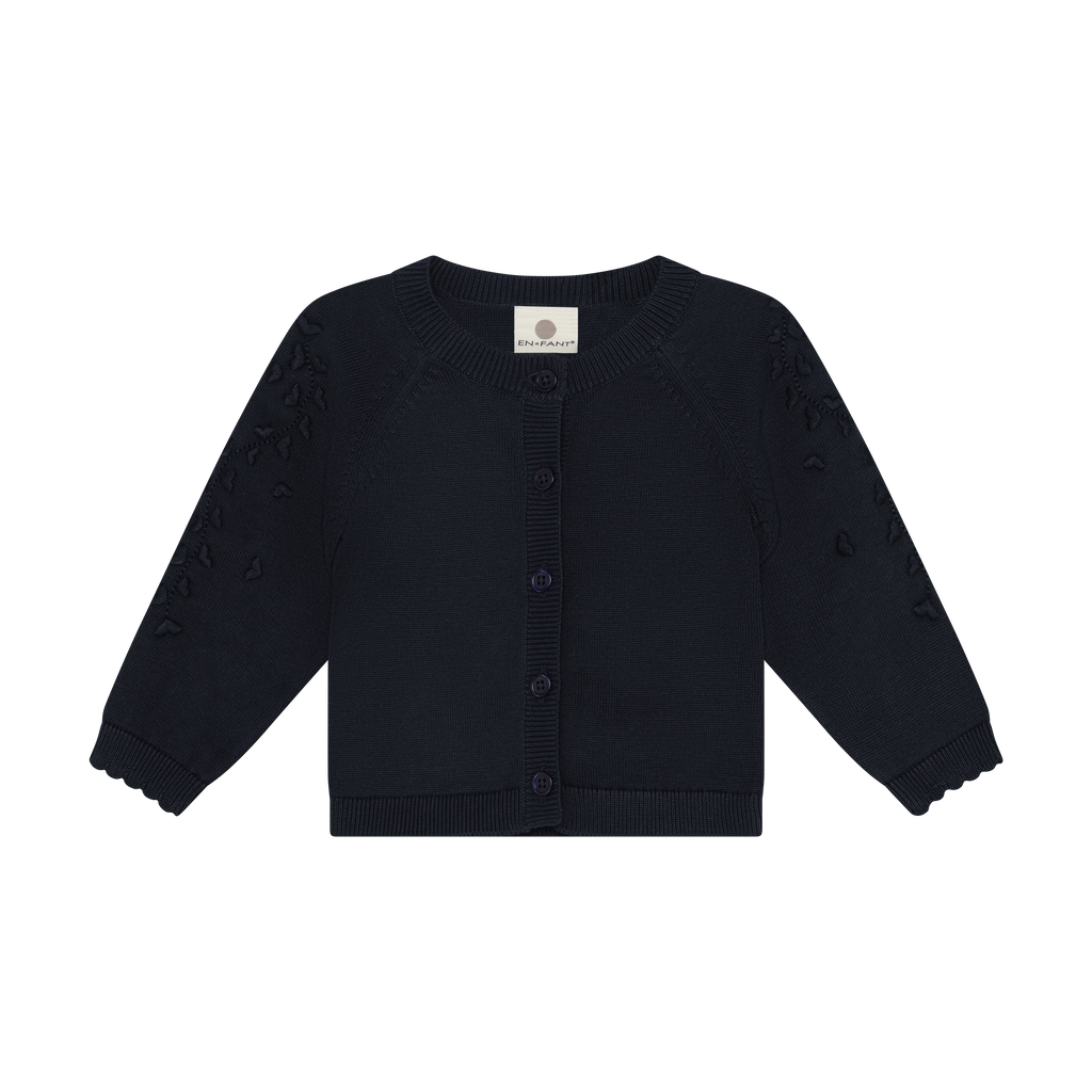 Gebreid vest met borduursels - GOTS biologisch katoen - Parisian Night - En Fant