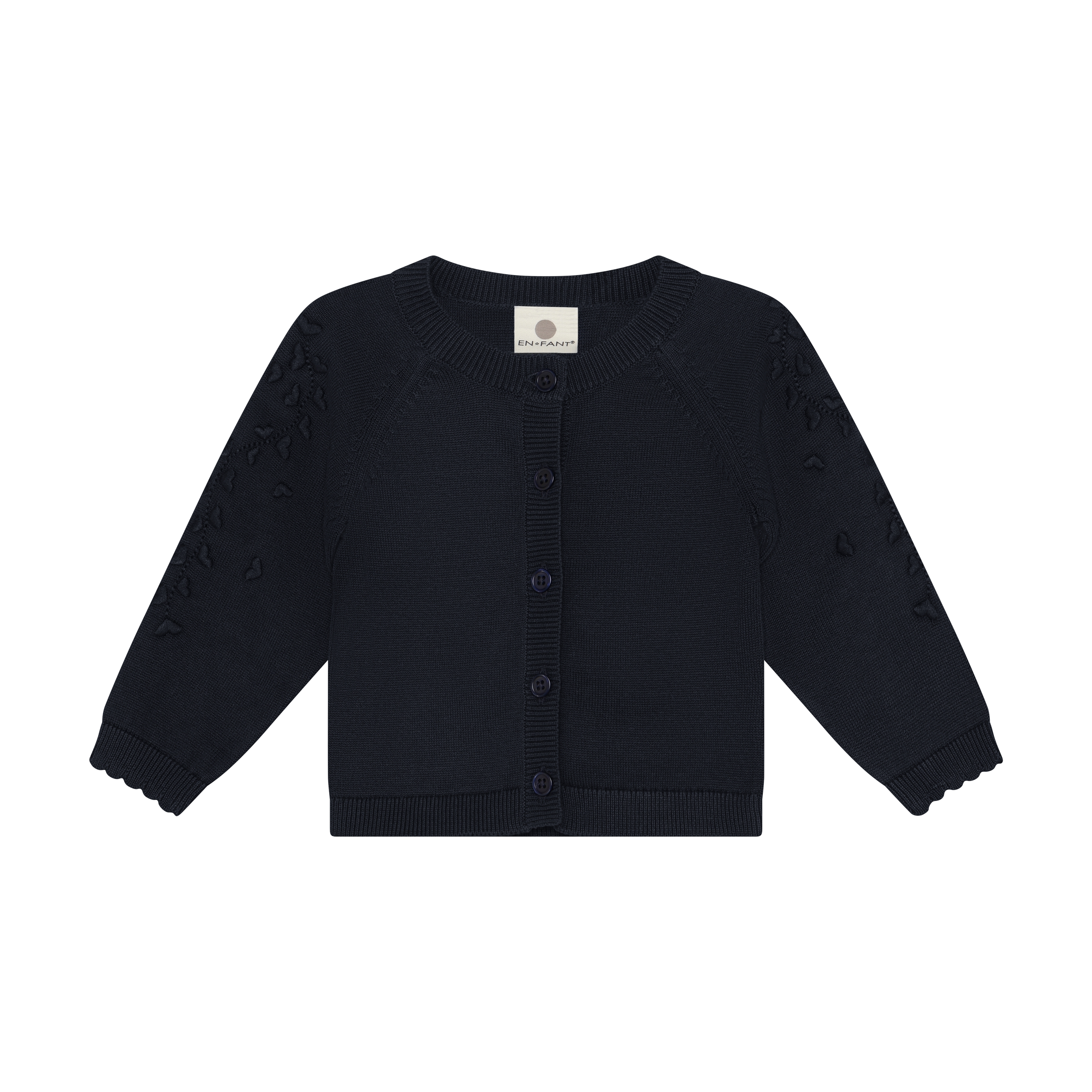 Gebreid vest met borduursels - GOTS biologisch katoen - Parisian Night - En Fant