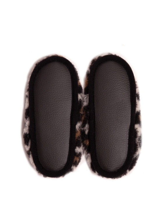 Cloudlet Sloffen – Wollen damespantoffels – Leopard – 100% wol met ecozool – Alwero