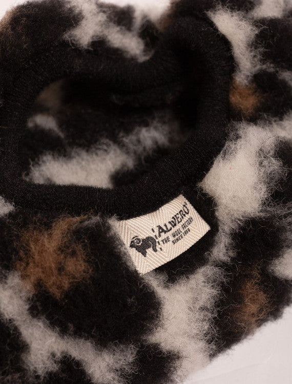 Cloudlet Sloffen – Wollen damespantoffels – Leopard – 100% wol met ecozool – Alwero