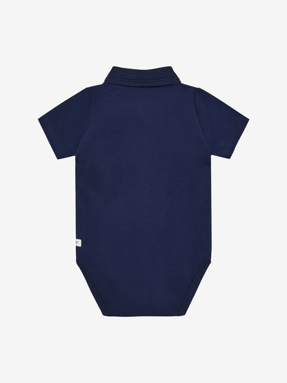 Korte Mouwen Polo Romper - Biologisch katoen - Medieval Blue - En Fant