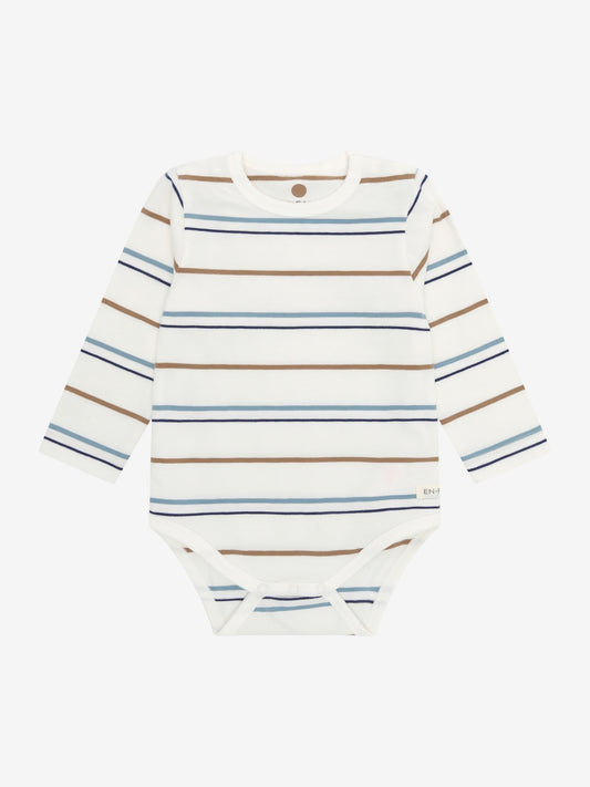 Romper lange mouw - Biologisch katoen - Egret/Gestreept - Body LS Stripe - En Fant