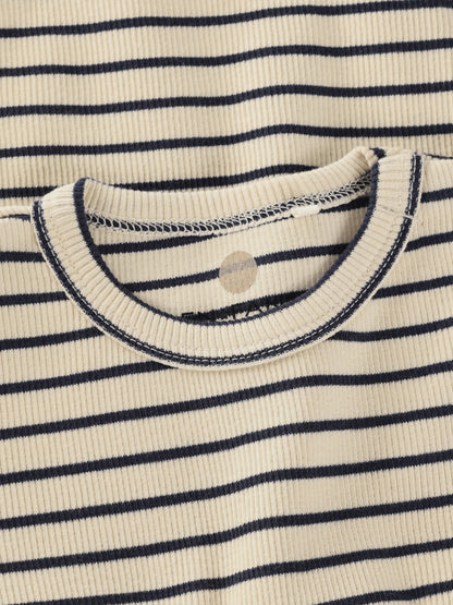 Romper lange mouw - LS Rib Body - Medieval Blue Stripe - GOTS - Katoen - En Fant
