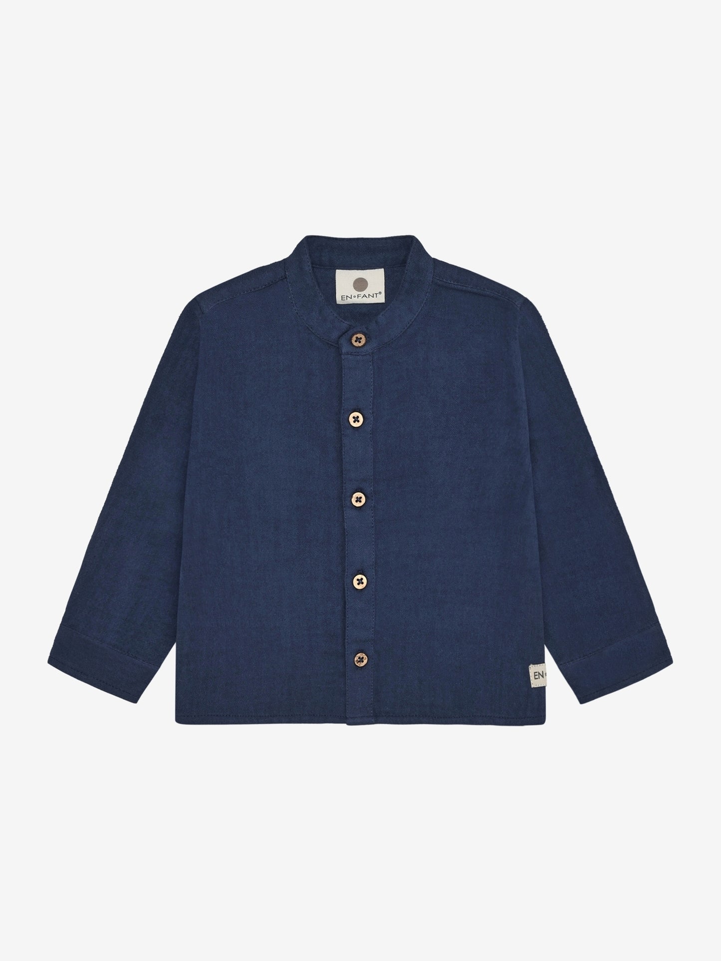 Overhemd top - Biologisch katoen mousseline - Medieval Blue - Shirt LS Muslin - En Fant
