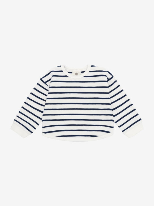 Oversized Sweatshirt - Cotton - Medieval Blue - Sweatshirt Stripe - En Fant