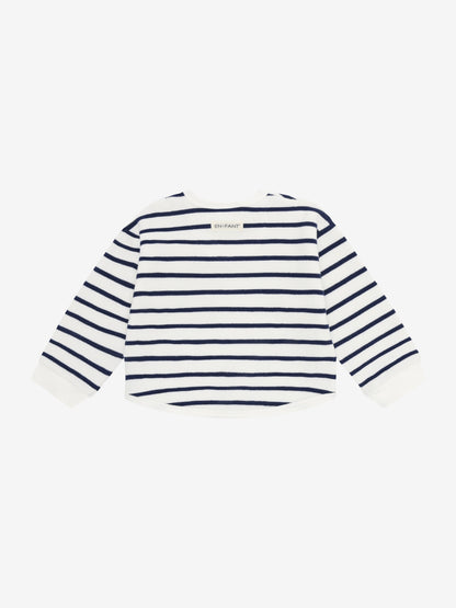 Oversized Sweatshirt - Baumwolle - Medieval Blue - Sweatshirt Stripe - En Fant
