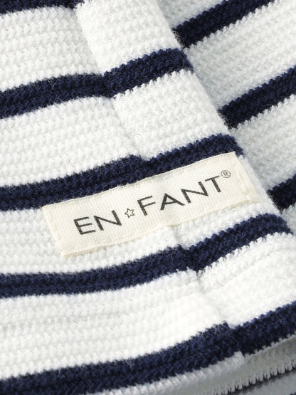 Gestreifte kurze Hose - Sweat Shorts - Medieval Blue Stripe - Baumwolle - En Fant