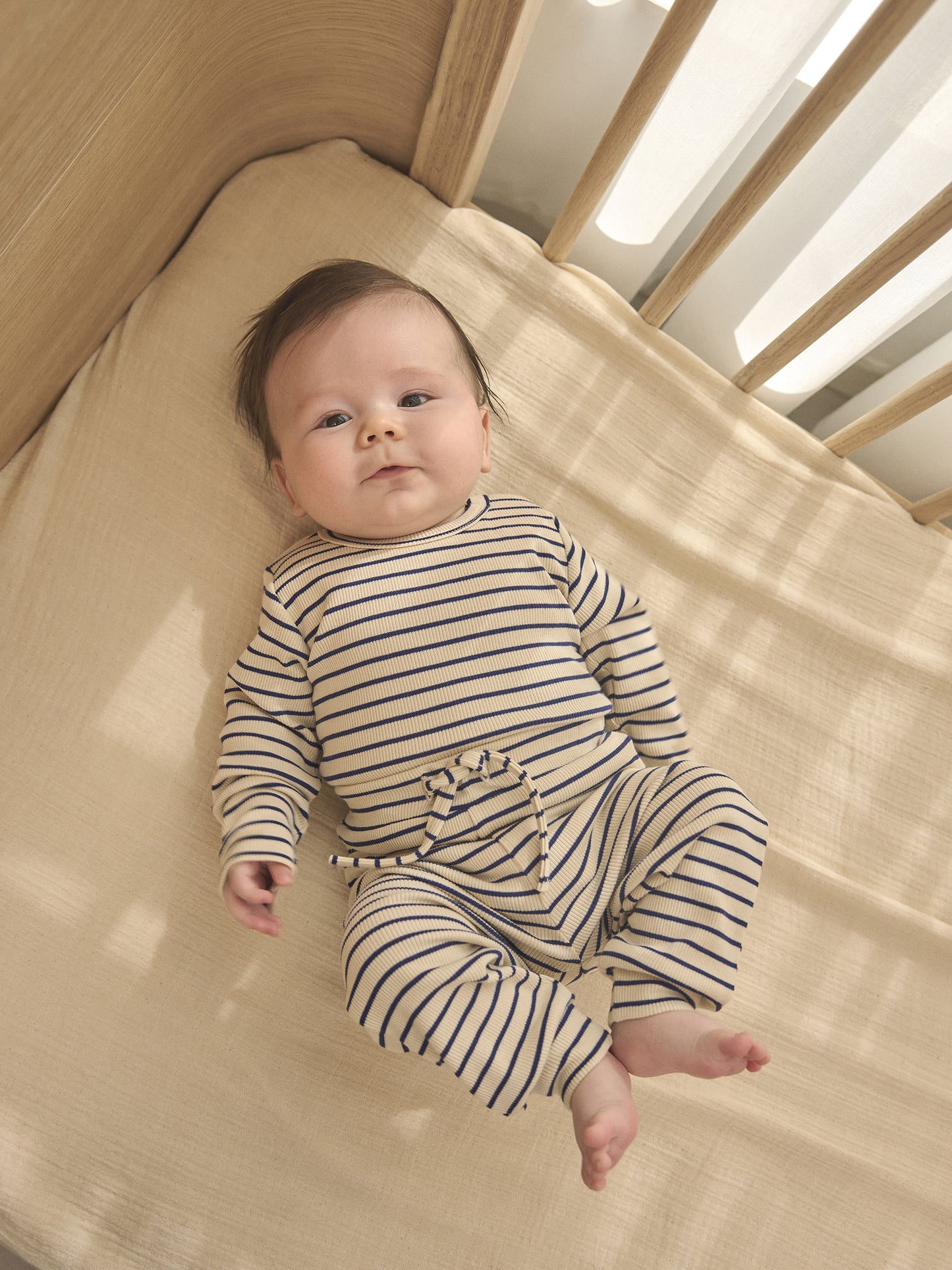Romper lange mouw - LS Rib Body - Medieval Blue Stripe - GOTS - Katoen - En Fant