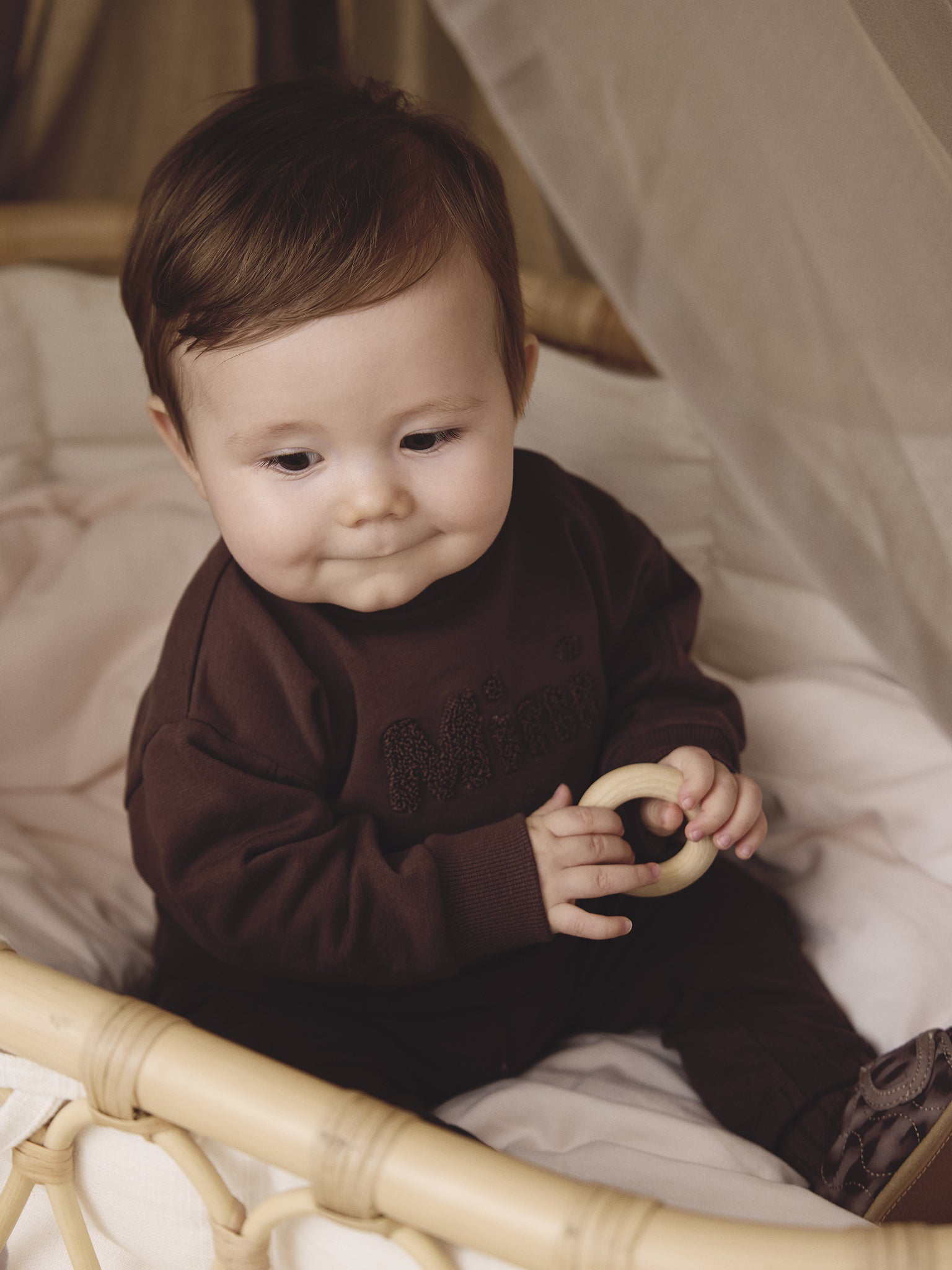 Baby sweater Mini - Katoen - Chestnut - En Fant