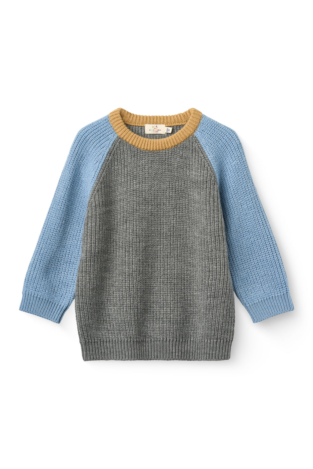 Merino rib gebreide trui - Grey Mel Comb - 100% merino wol - Copenhagen Colors - voorkant