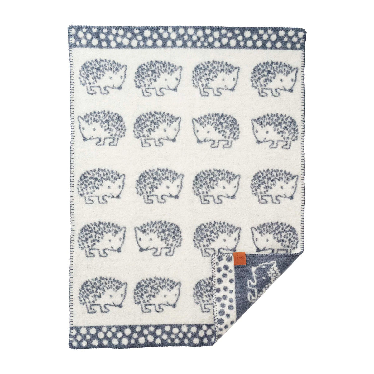 Couverture berceau bébé Hedgehog - Laine recyclée & laine d'agneau biologique - Green - Klippan