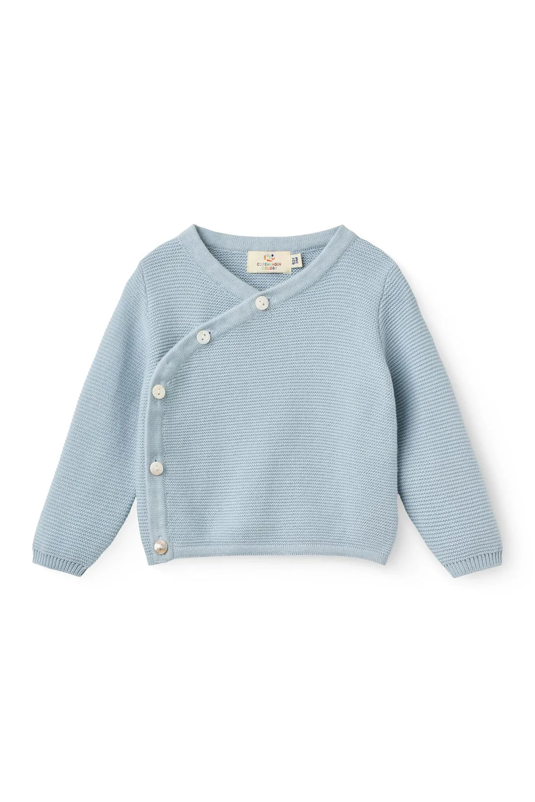 Gebreid baby vestje - Biologisch katoen - Blauw/Soft Blue - Copenhagen Colors