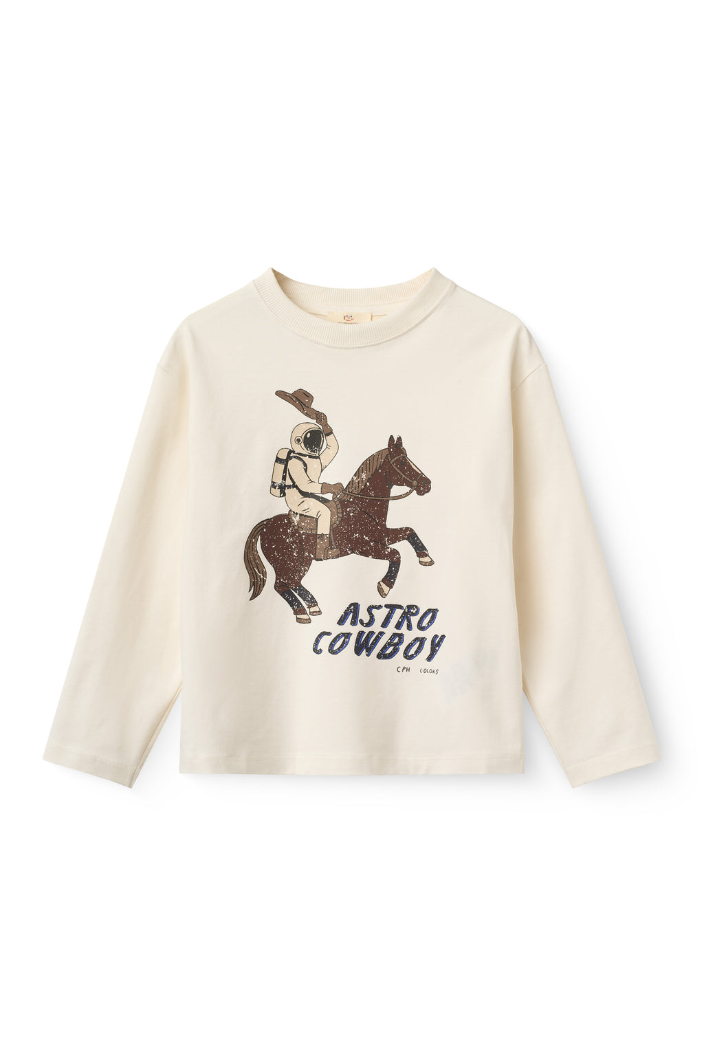Top met lange mouwen - Astro cowboy longsleeve top - White - Biologisch katoen - Copenhagen Colors - voorkant