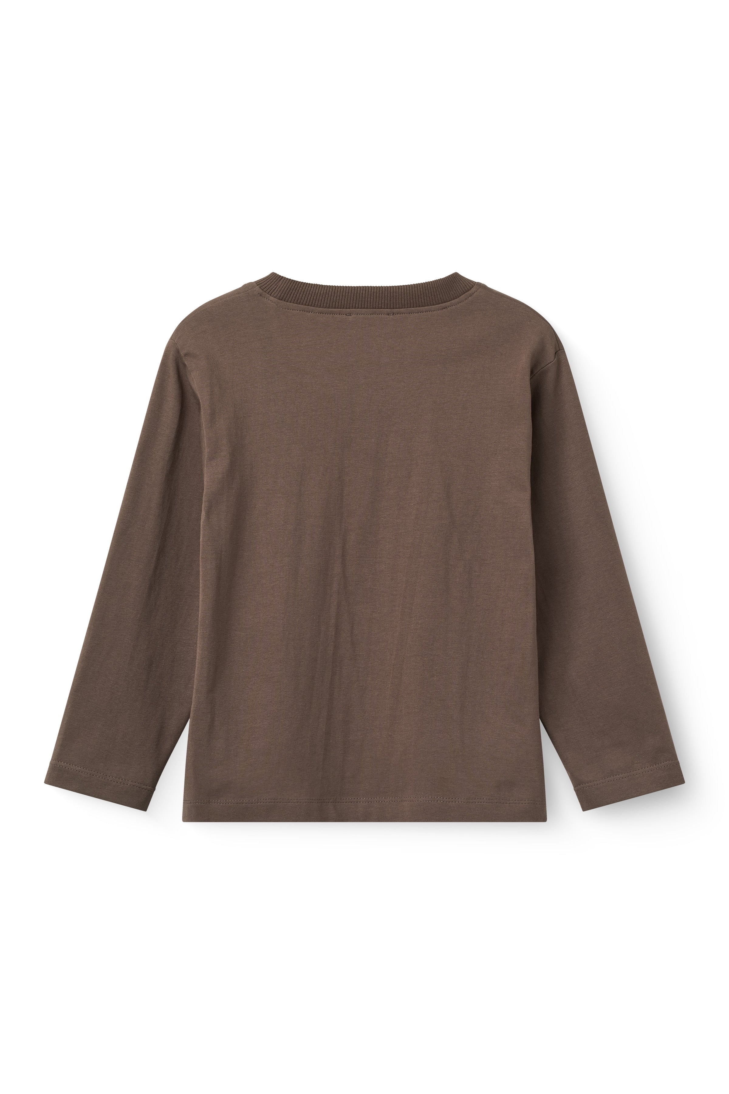 Top met lange mouwen en borduursel - Dark Brown - Biologisch katoen - Copenhagen Colors - achterkant